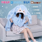 Moeyu Hatsune Miku Snow Miku Multifunctional Hooded Blanket Pillow Warm Flannel Shawl - Kanako.store