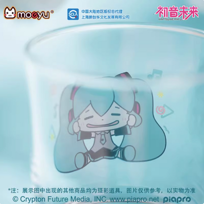Moeyu Hatsune Miku Pinch Face Series Glass Cup, Cute Transparent Miku Water Cup - Kanako.store